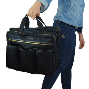 Good 2 Go Black Diaper Bag with Gold Zippers