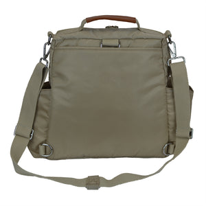 Out & About Tan Convertible Backpack Diaper Bag Crossbody Back