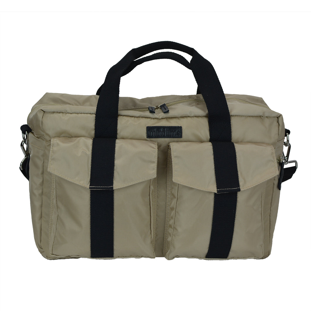 All Aboard Tan Unisex Diaper Bag Front