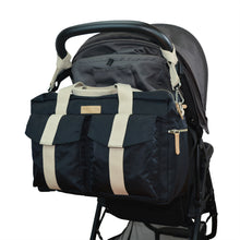 All Aboard Black Unisex Diaper Bag on Stroller